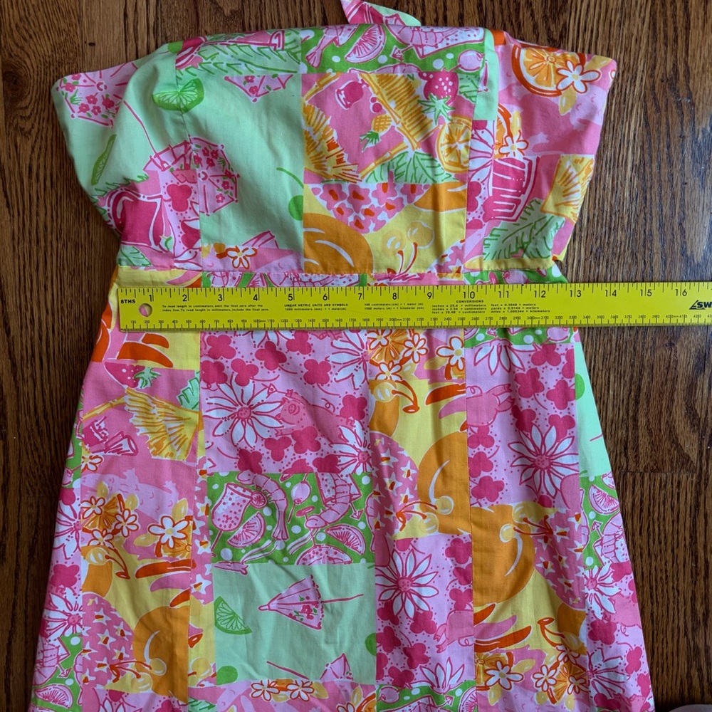 Vintage Lilly Pulitzer Patchwork Strapless Dress … - image 9